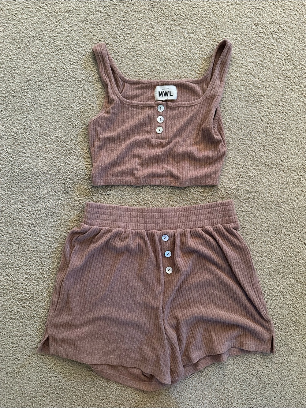 Madewell Ribbed Crop Tank & Short Set